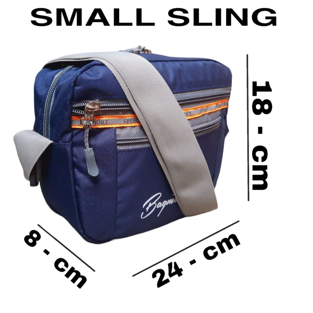Crossbody Sling Bags For Men Travel Bag Tourist Bag,Colour Navy Blue (Size: 24 cm (L) x 18 cm (H) x 8 cm (W) Fabric - Hipora view 2