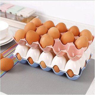 15 Eggs Storage Holder with Lid Modern Multicolor BPA-Free Refrigerator Egg Rack, 24.3 x 14.5 x 4 cm view 2