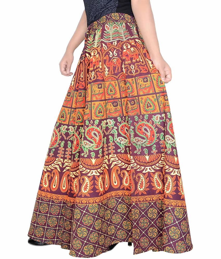 Sttoffa Cotton Wrap Skirt - Brown view 2