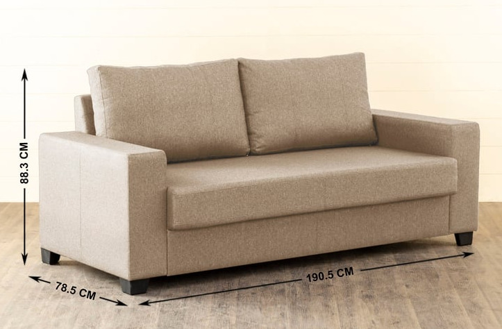 Starlet Furniture 3 Seater Sofa (Beige Color) view 2