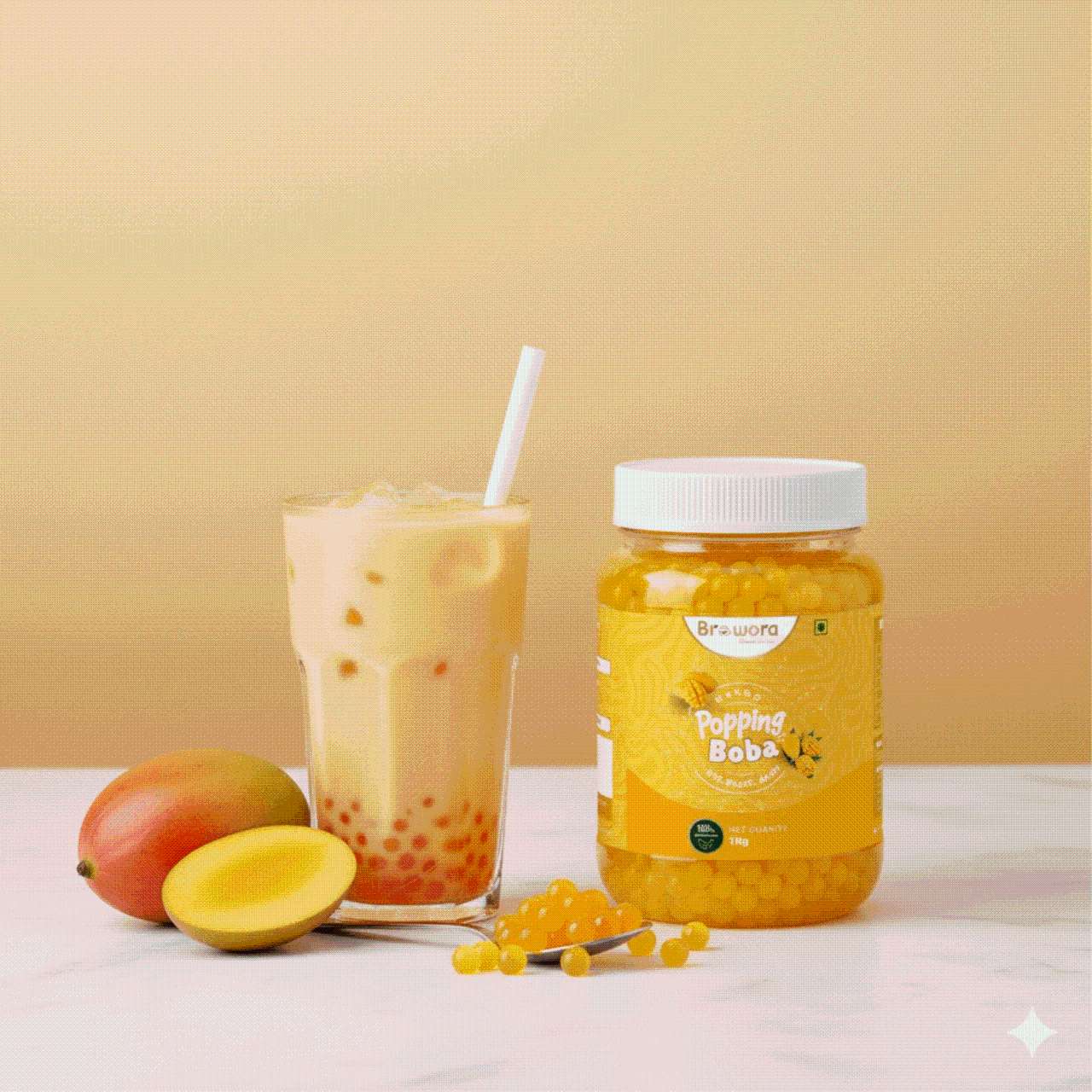 Brewora Mango Popping Boba - 1kg view 2