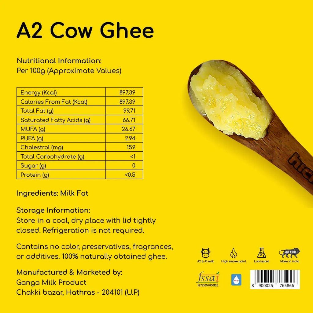 Combo A2 Cow Ghee 500 & 1000ml | Bilona Method | Curd-Churned | Lab Tested. view 2