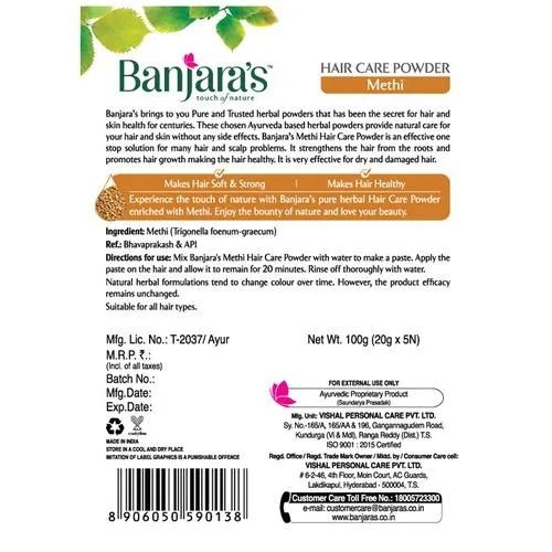 Banjara's Methi Hair Care Powder - Pure Herb, 100 gm view 2