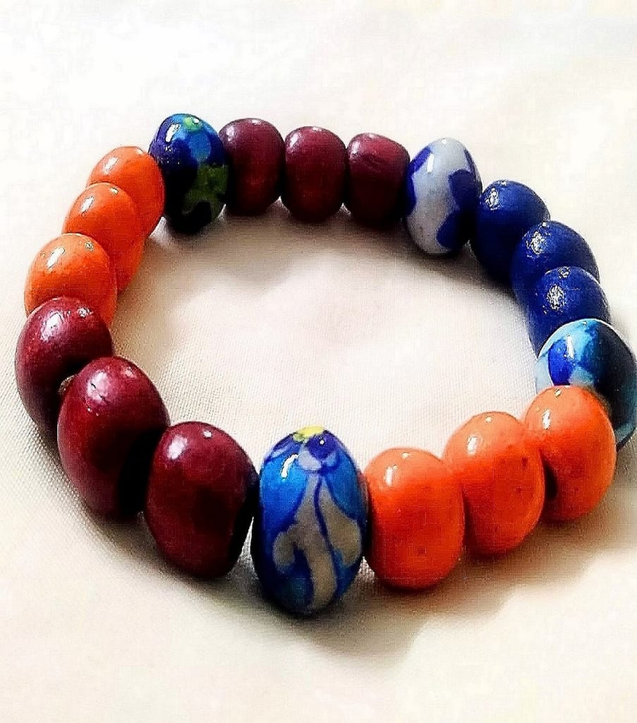 Blue Pottery Bracelet-(BL-01) view 2