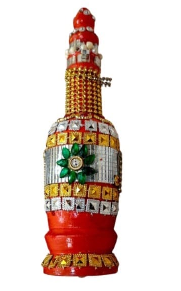 Sindoor Dani Wedding Wooden Handmade Round Sindoor Box with Meena Work Sindur Daani