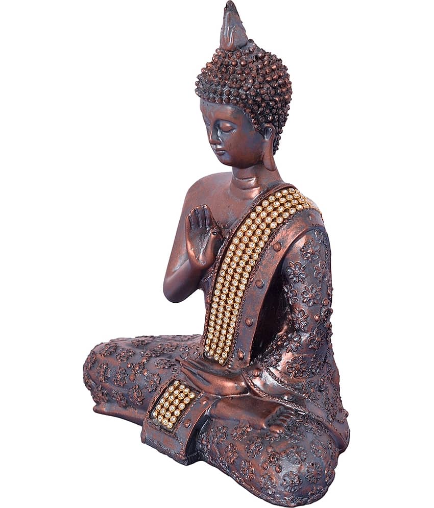 eCraftIndia Brown Handcrafted Buddha Showpiece view 2