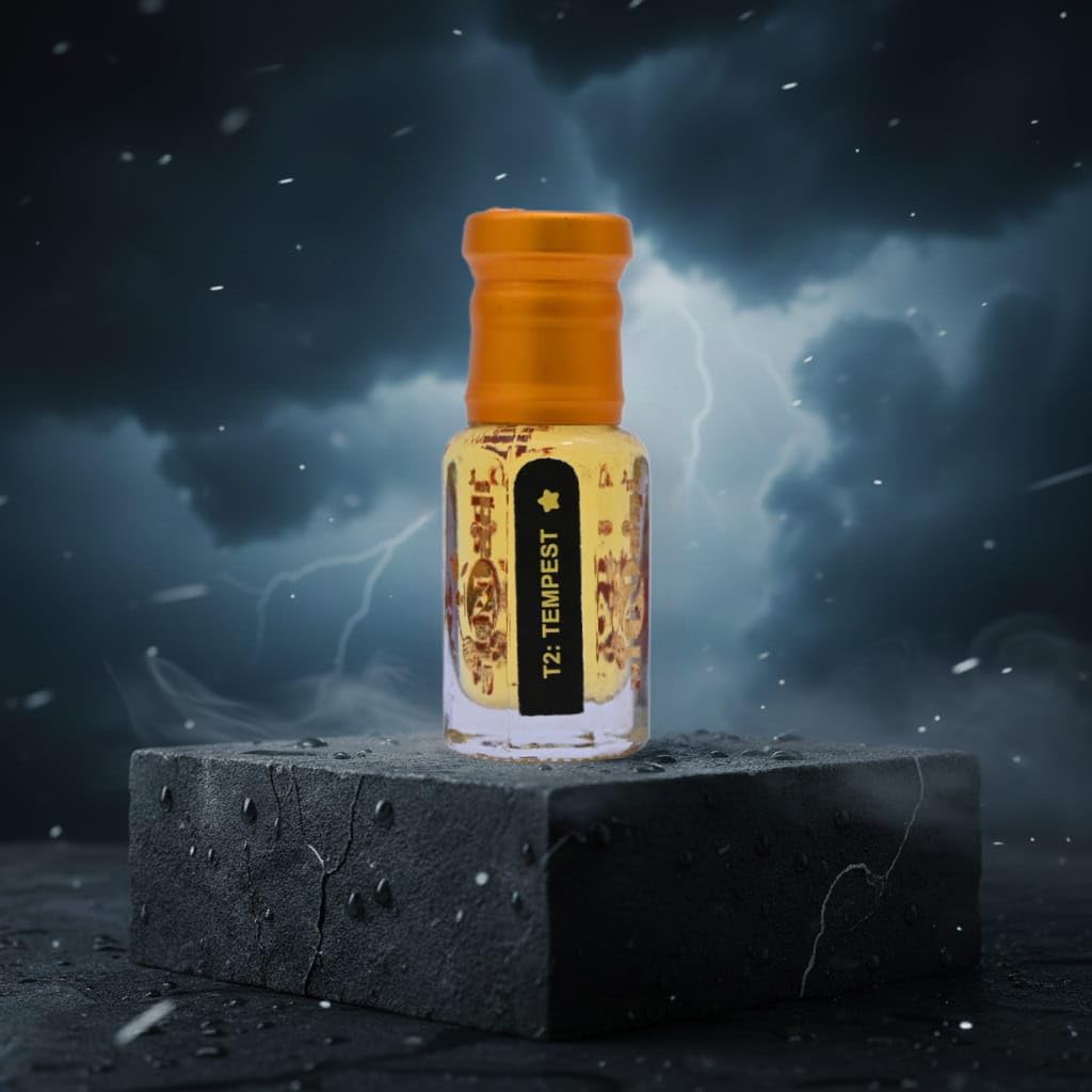 alnaqi fragrances Tempest Attar Perfume Oil Unisex | Alcohol-Free Arabian Attar with Fresh Spicy, Woody & Aromatic Notes | Long-Lasting Roll-On Concentrated Perfume Oil view 2