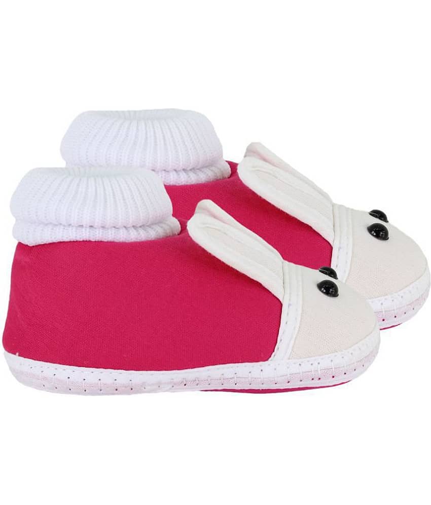 Neska Moda Baby Boys & Girls Pink Booties For Age Group 0 - 12 Months view 2