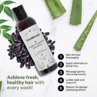 FreshLuxe Herbal Harmony Shampoo, Aloe Vera, Neem Sitafal Seeds, Unisex, 200ml view 2
