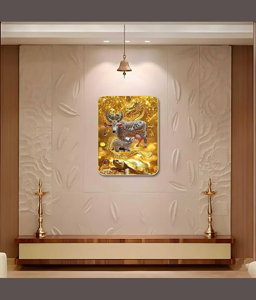 Livin'luxe Kamdhenu Cow MDF Wall Art with Table Top Stand view 2