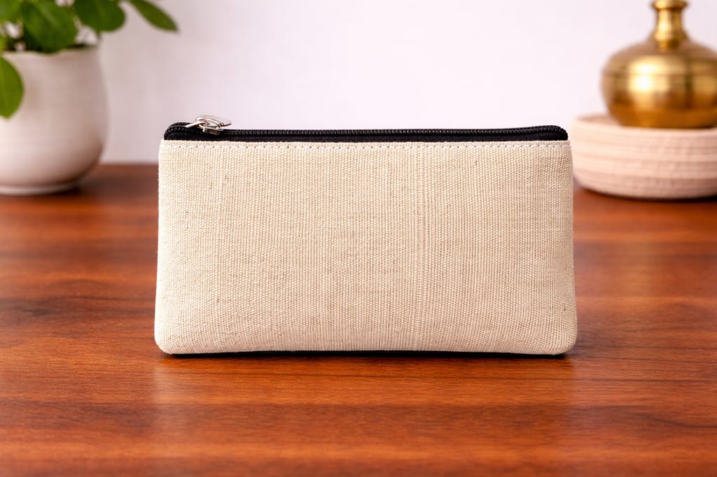 Artistic Hand-Painted Canvas & Vegan Leather Coin Purse view 2