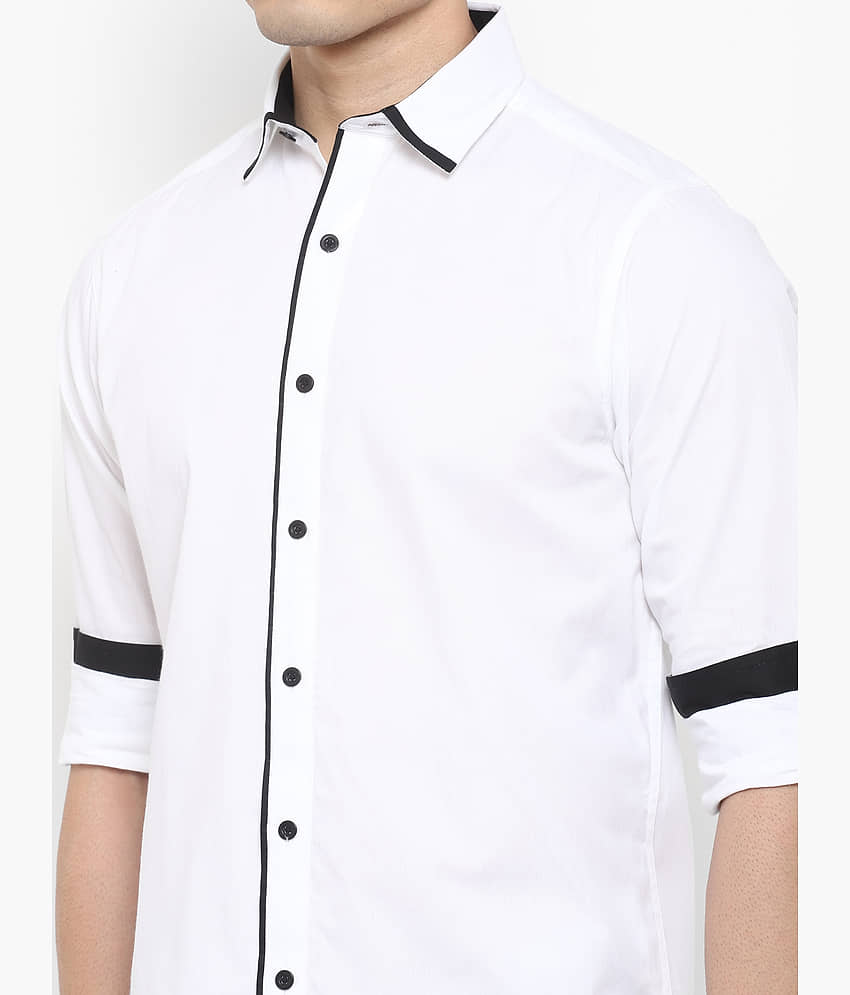 Life Roads - White Cotton Slim Fit Men's Casual Shirt ( Pack of 1 ) view 2