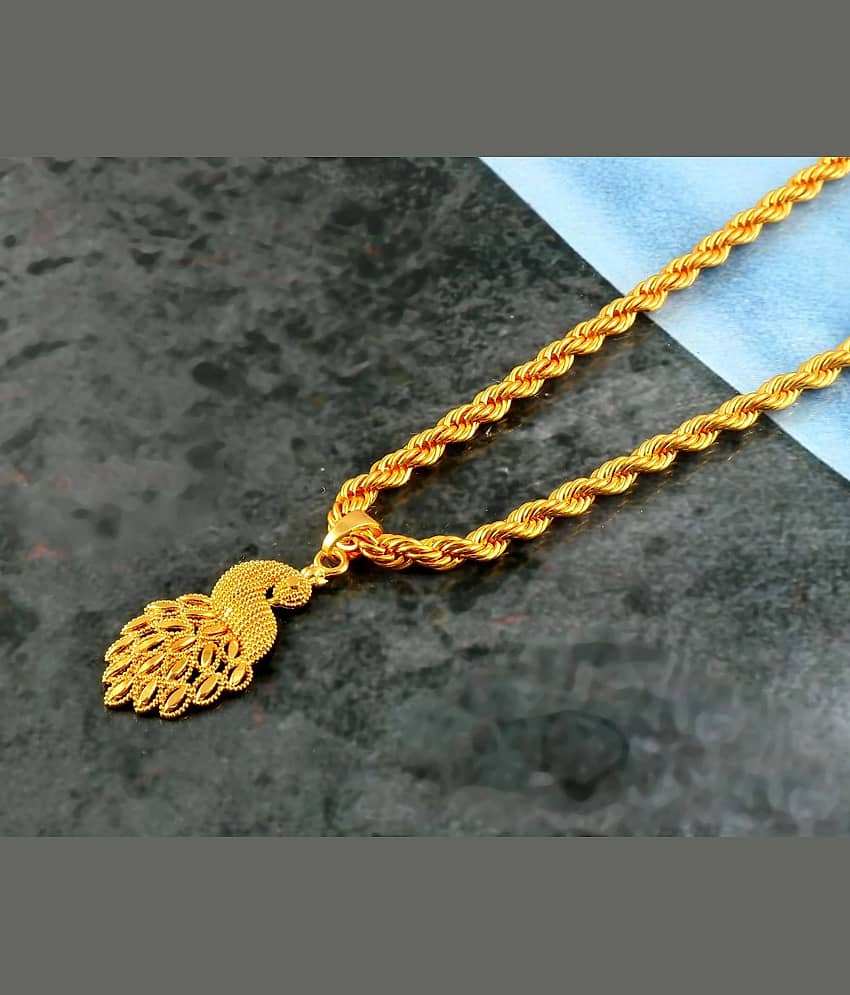 Charms Gold Religious Pendant With Chain ( Pack of 1 ) view 2
