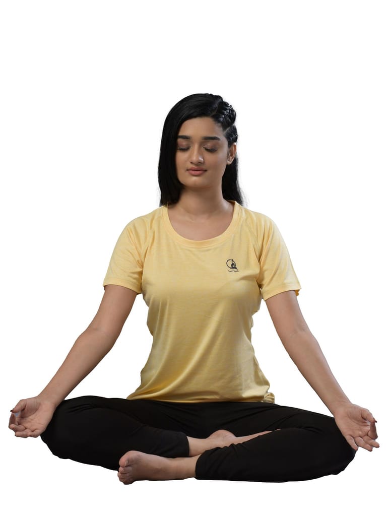 Yoni Mudra Women's Quick-Dry Raglan Half Sleeves Gym T-Shirt view 2