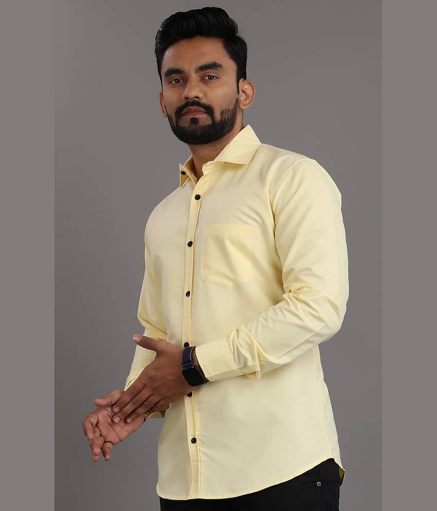 Nofilter Cotton Blend Regular Fit Full Sleeves Men's Formal Shirt - Yellow ( Pack of 1 ) view 2