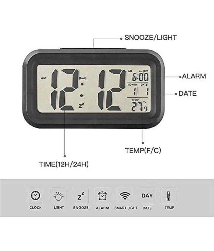 MITRAH ENTERPRISES Digital 1019BLK Alarm Clock - Pack of 1 view 2