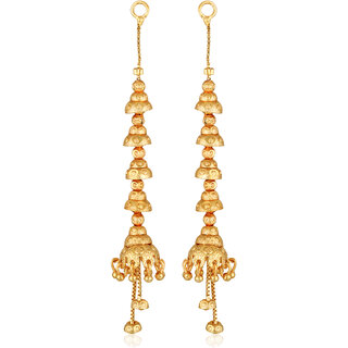 Vivastri Shimmering Bejeweled Long Jhumka drop Earring for Women and Girls [VIVA2685ERG] view 2