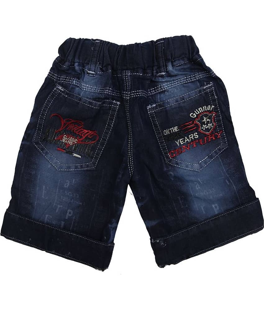 Zadmus Pack of 1 Denim Shorts For Baby Boys ( Blue ) view 2