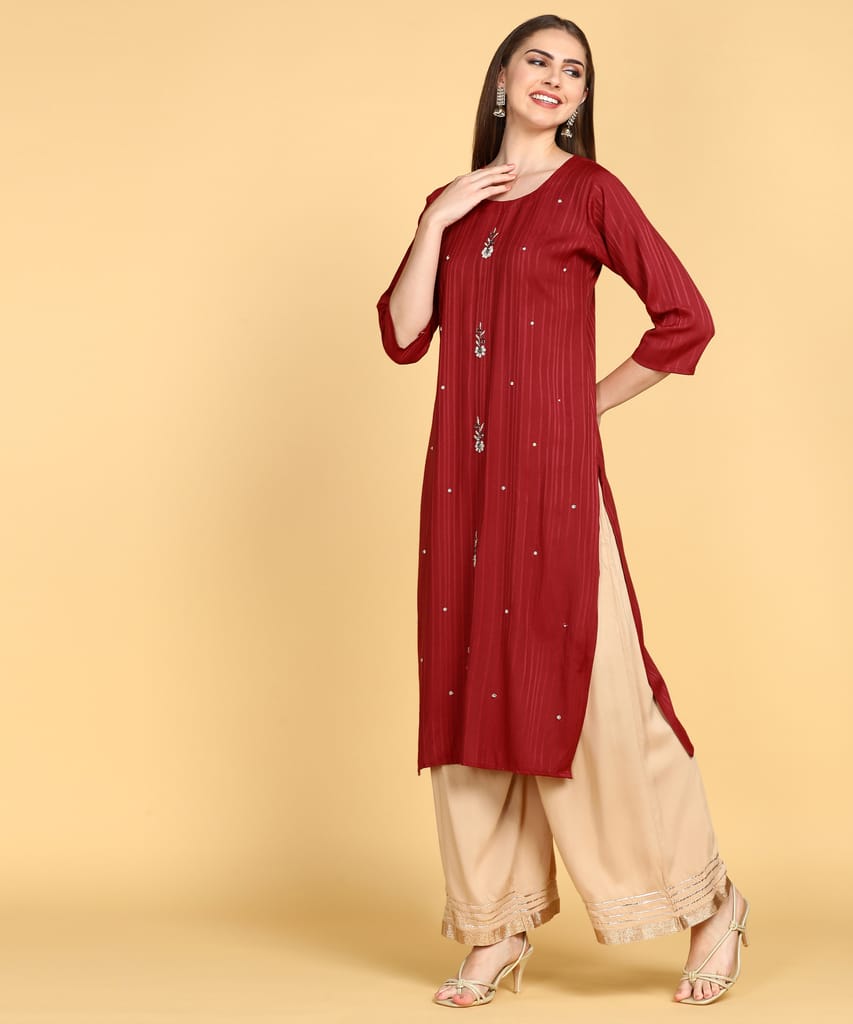 Designer Zardosi Hand Work Embroidery Kurti view 2