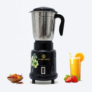 Double Safety 1 Jar Mixer Grinder 400 W Mixer Blender (Miami 1 Jar 1 Jar Green flower artwork