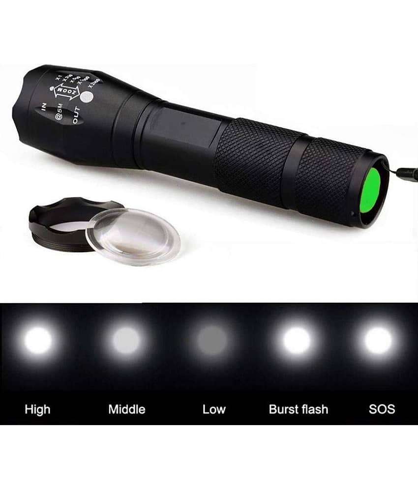 5 Mode Rechargeable Metal LED Hand Held Flashlight Torch Outdoor Lamp Light Searchlight Emergency Light Portable Easy To Carry view 2