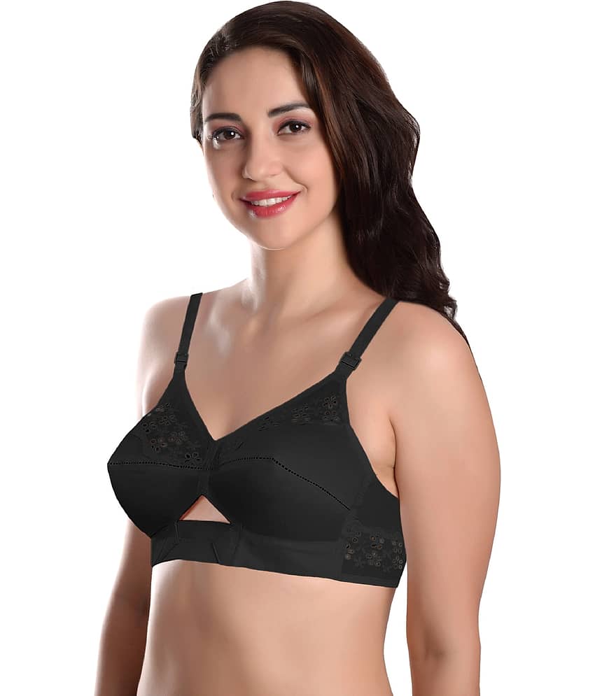 Featherline Pack of 2 Cotton Non Padded Women's Everyday Bra ( Black,White ) SONNET COTTON view 2