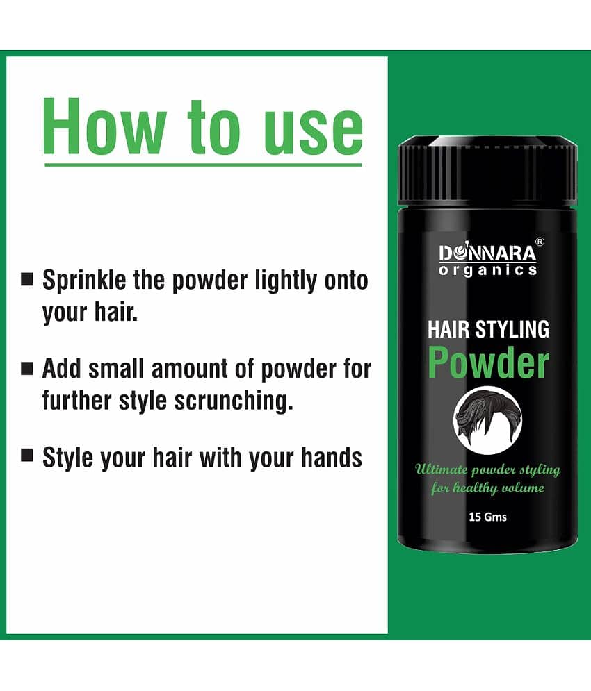 Donnara Organics Hair Styling Powder for Voluminous Thin Hair with Matte Finish Clay 15 gm Pack of 2 view 2