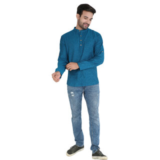 Ecostyle woven long sleeve mens short kurta view 2