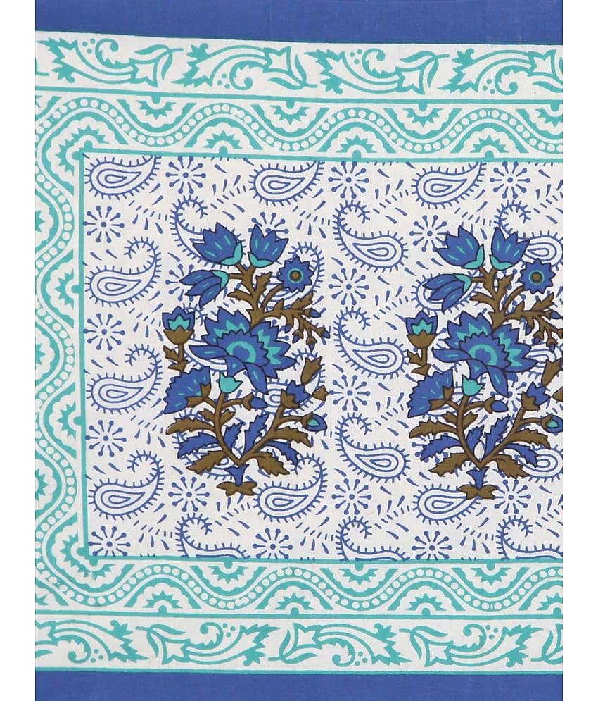 Uniqchoice Cotton 1 Double Bedsheet with 2 Pillow Covers ( Blue ) view 2