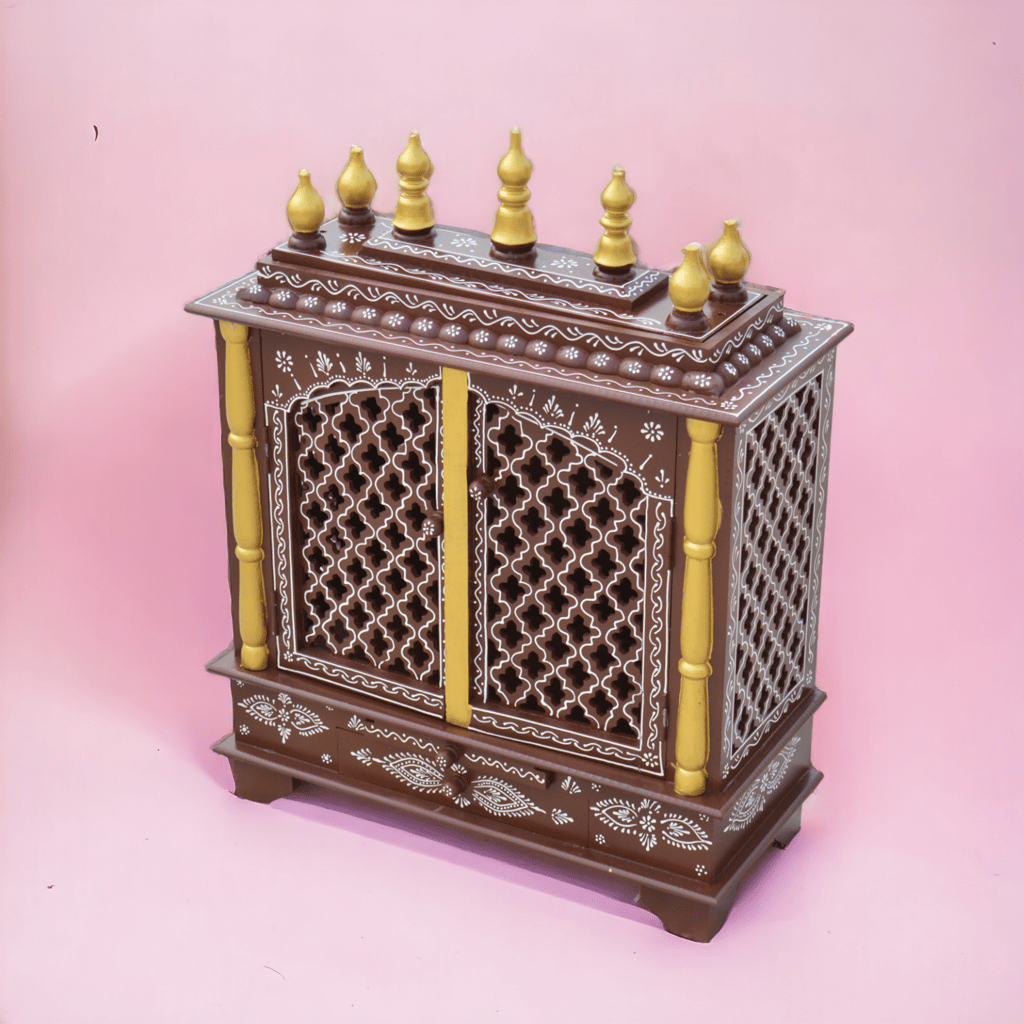 Nikhil Arts Handicrafts Home Temple, Wooden Temple, Pooja Mandir for Home ( Brown 24x12x30 inches ) view 2