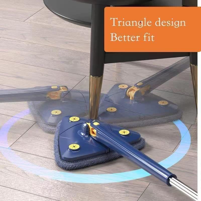 Ali Shipping 360 Rotatable Adjustable Cleaning Mop, Triangle Microfiber Mop with Long Handle, Extendable Triangle Cleaning Mop, Imitation Hand Twist Quick Dry Mop view 2