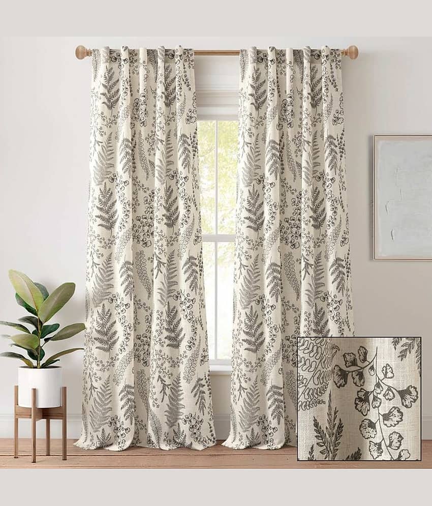 V21 decod Graphic Room Darkening Eyelet Curtain 9 ft ( Pack of 1 ) - Yellow