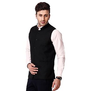 mens-nehru-jacket-black for professional and party waer