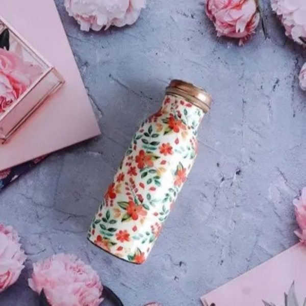 Copper Bottle – Floral Blossom Print view 2