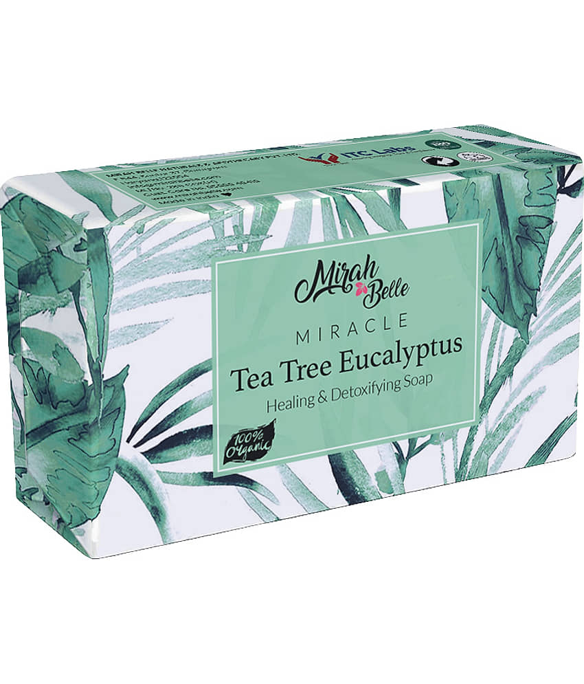 Mirah Belle - Organic Tea Tree - Eucalyptus Healing Soap 125gm (Pack of 3) - For Inflamed, Acne Prone and Infected Skin 375gm view 2