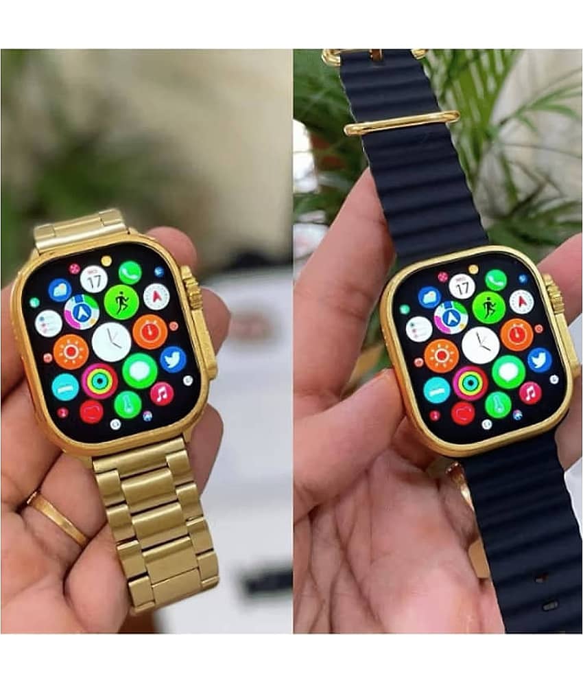 SKYRISE Ultra Max Golden Edition Smartwatch | Heart Rate | Steps | Wireless Charging Smartwatch (Golden Strap, 2.09 Inch Big Sunlight Proof Display) view 2