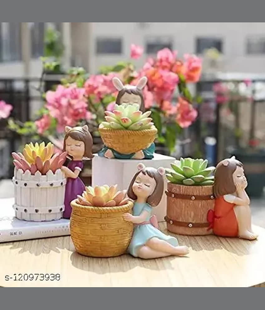 PICKARTME Multicolor Decorative Pots ( Pack of 4 )