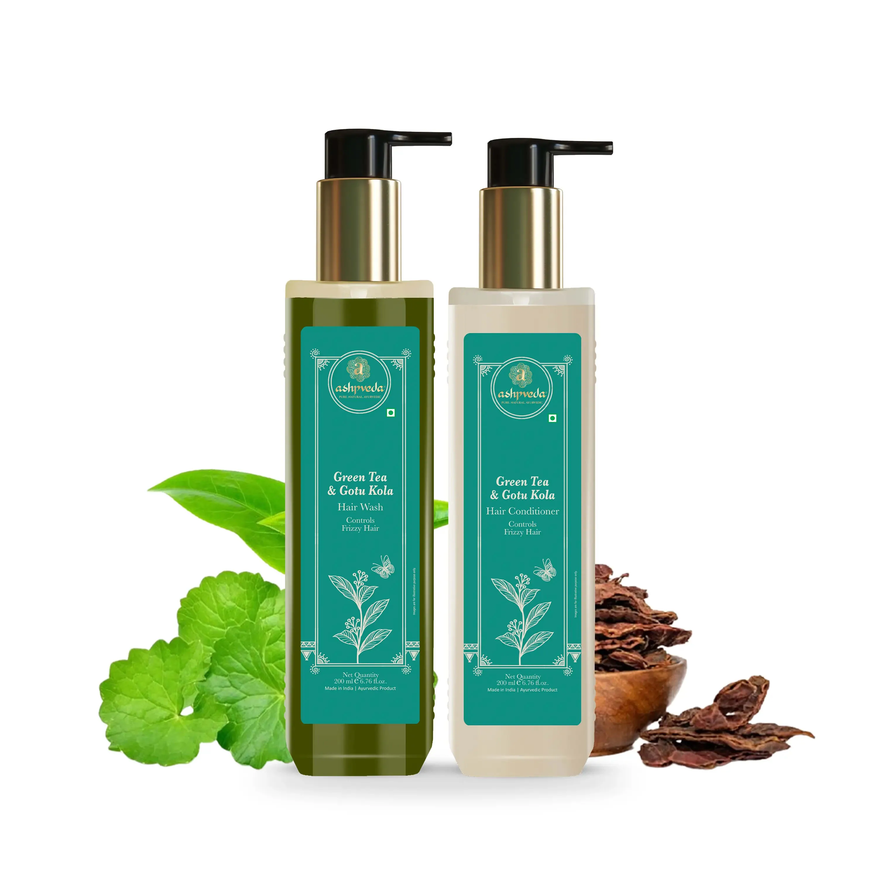 Ashpveda Gotu Kola & Green Tea Hair Wash & Conditioner Combo