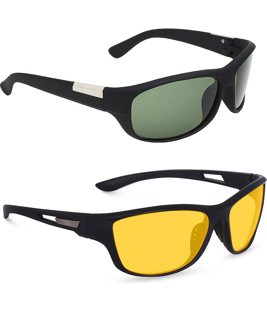 Kanny Devis - Black Wrap Around Sunglasses ( Pack of 2 ) view 2