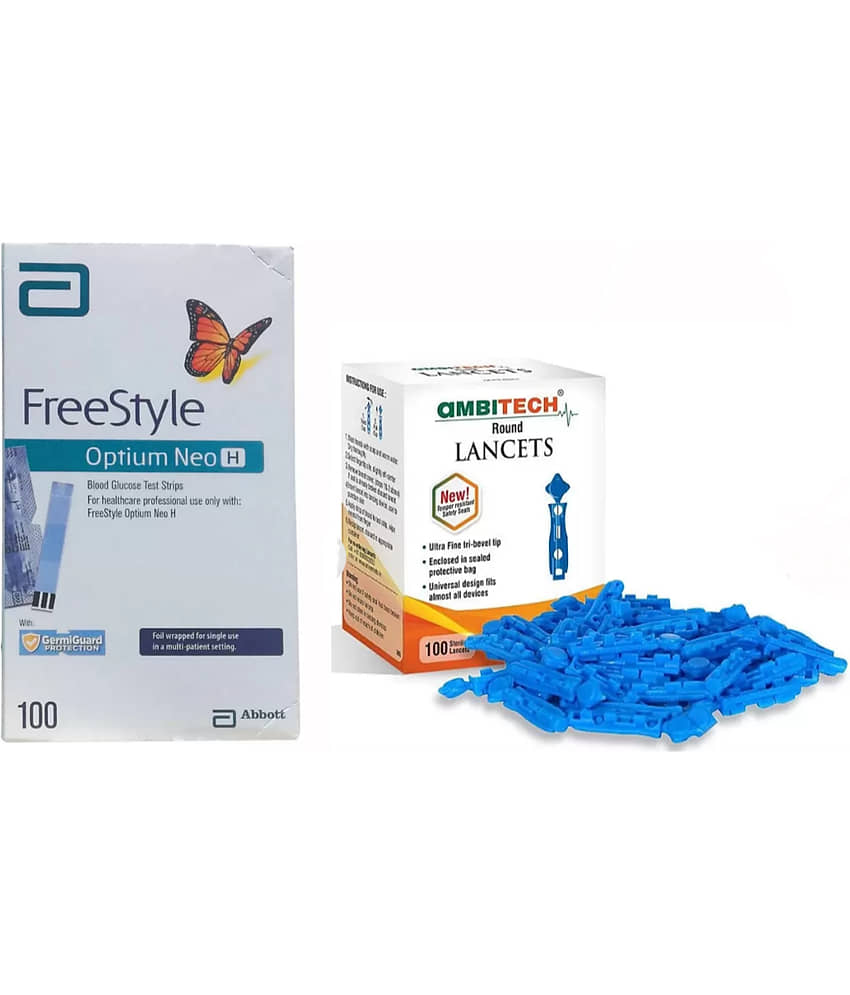 Abbott Freestyle Optium Neo H 100 Test Strips With 100 Lancets 51100 Strips view 2