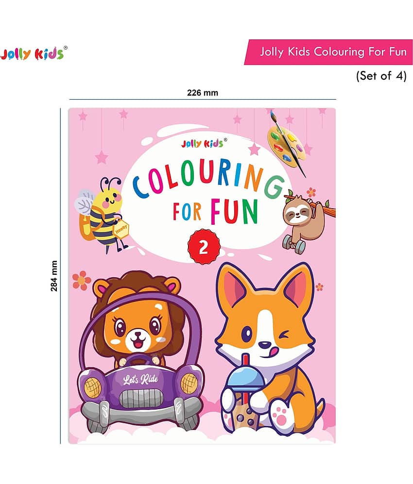 Jolly Kids Colouring for Fun Books A| Set of 4| Each Book 64 Images|Colouring & Painting Books for Kids|Ages 3-8 Year view 2