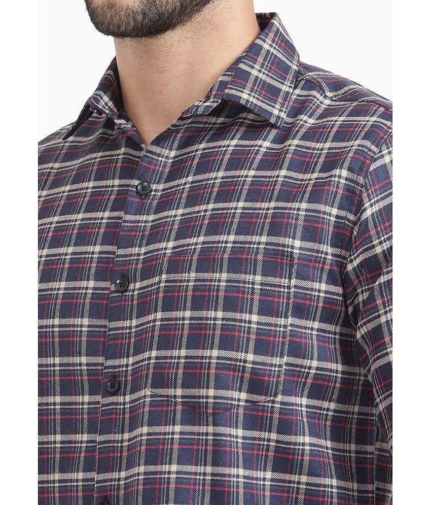 TrendiVastra Cotton Blend Slim Fit Checks Full Sleeves Men's Casual Shirt - Multicolor ( Pack of 1 ) view 2