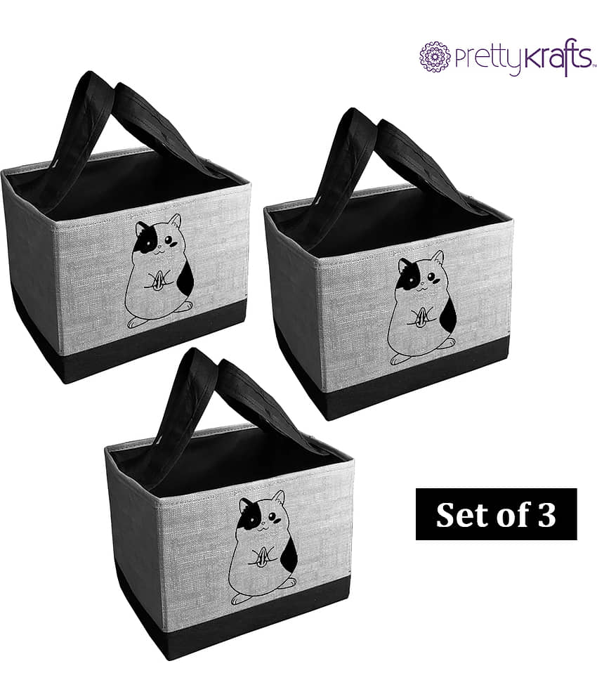 PrettyKrafts Toys storage Box, Storage organizer for kids, (Pack of 3) view 2