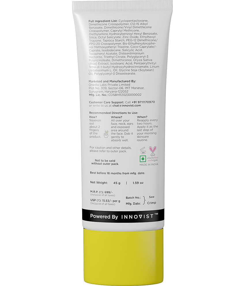 Sunscoop Ultra Matte Dry Touch Smooth SunscreenSpf50+ | Pa+++ | Uva Uvb For Combination To Oily Skin, 45gm (Pack of 1) view 2