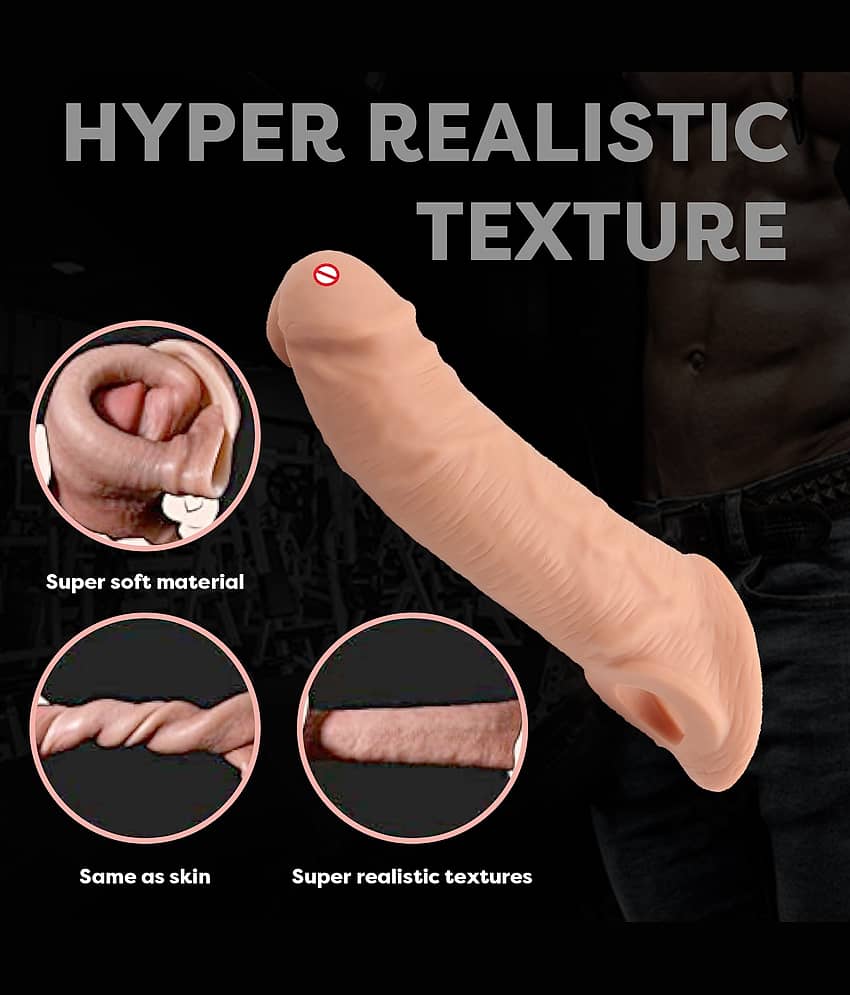 KAMAHOUSE 8.75 INCH 2 HOLE JUMBO EXTEDER CONDOOM PENIS SLEEVE FOR MEN view 2