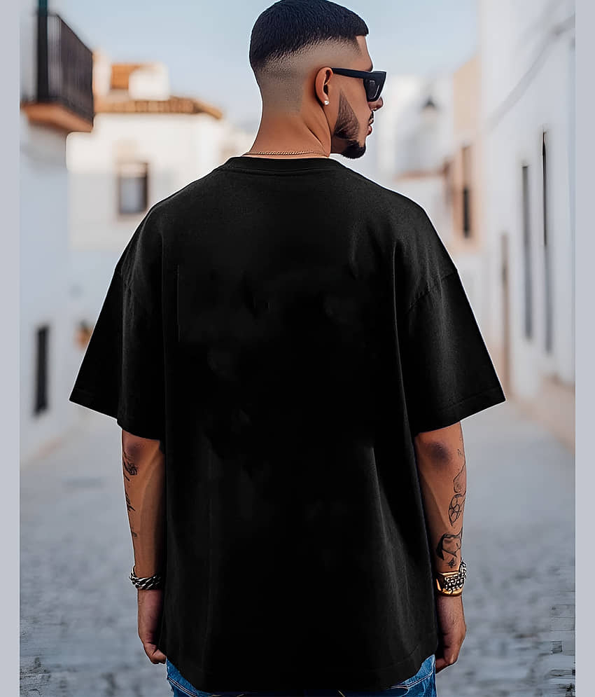 AOOSH Men Cotton Blend Oversized Fit Solid T-Shirt ( Olive ) view 2