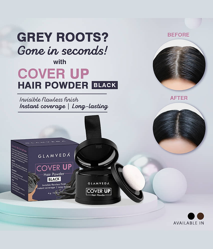 Glamveda Glamveda Hair cover up powder Black hair powder Brow Powder Black Black 4 g view 2