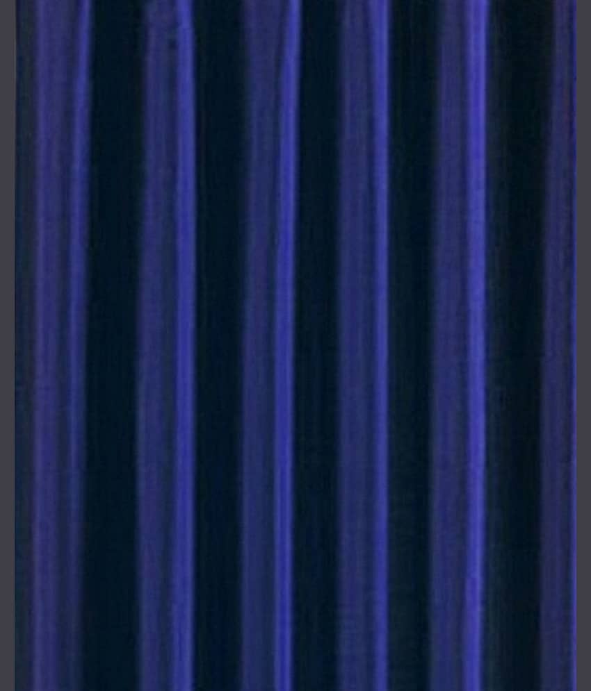 N2C Home Solid Semi-Transparent Eyelet Curtain 7 ft ( Pack of 4 ) - Blue view 2