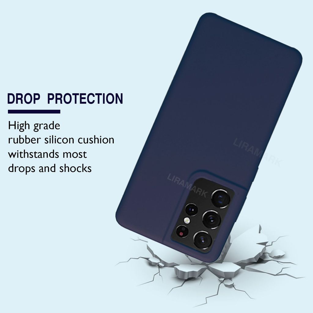 LIRAMARK Liquid Silicone Soft Back Cover Case for Samsung Galaxy S21 Ultra view 2