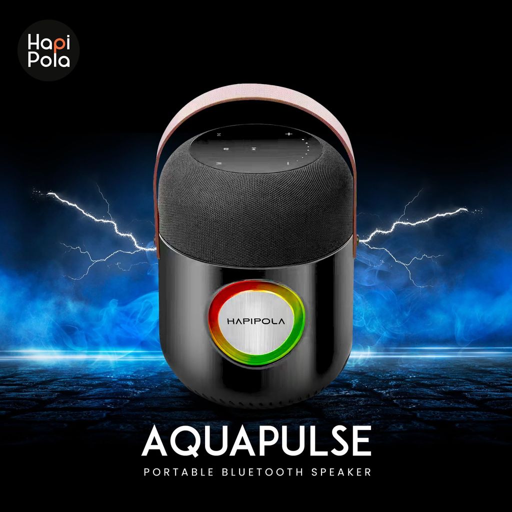 HAPIPOLA BLUETOOTH SPEAKER AQUA PULSE | Immersive Audio 100W Speaker | Good Bass | Light Weight 10+ hours Playback | USB Input | Touch Control | Built-in microphone Hands-free calls | RGB lights view 2